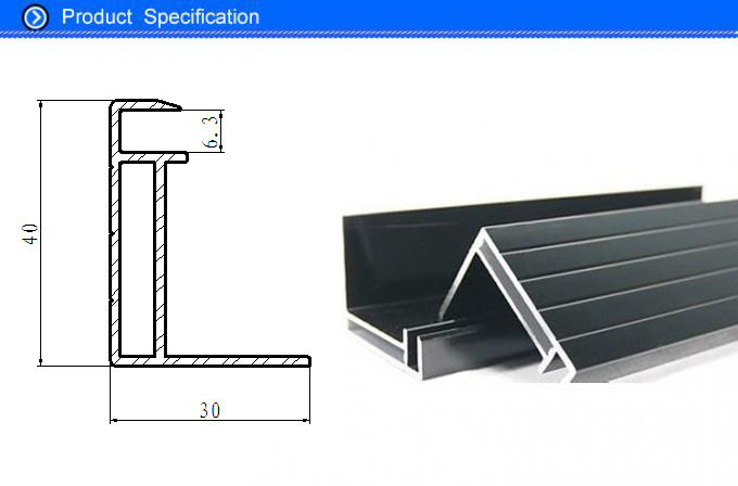 black aluminium frame for double glass solar panel